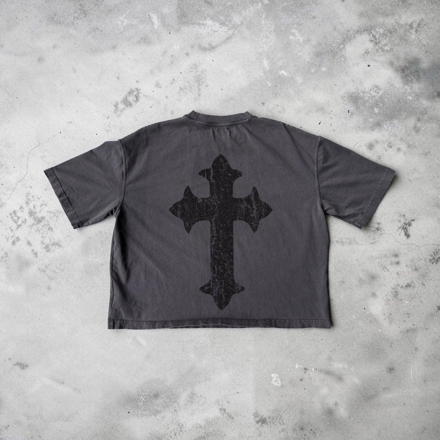 GREY CROSS TEE