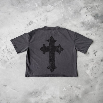GREY CROSS TEE